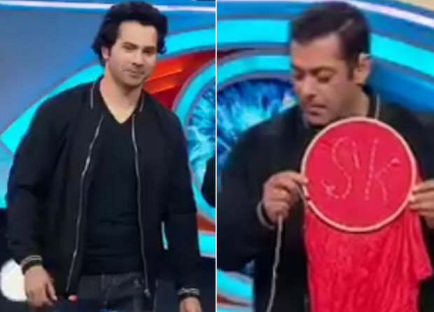 Watch Salman Khan attempts Varun Dhawan’s Sui Dhaaga Challenge and stitches his initials on a cloth on Bigg Boss 12 Watch Salman Khan attempts Varun Dhawan’s Sui Dhaaga Challenge and stitches his initials on a cloth on Bigg Boss 12
