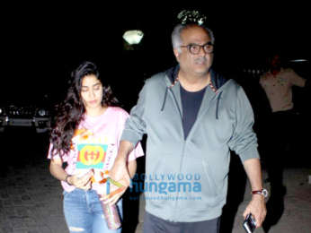 Janhvi Kapoor and Boney Kapoor spotted at Arjun Kapoor's house