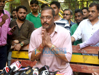 Nana Patekar snapped interacting with the media