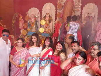 Tanushree Dutta snapped during Durga Puja celebrations