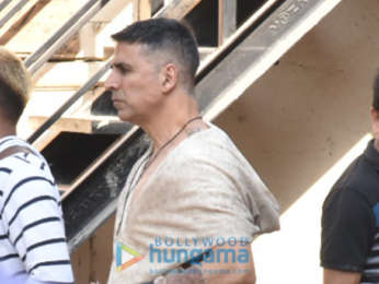 Akshay Kumar snapped during an ad shoot