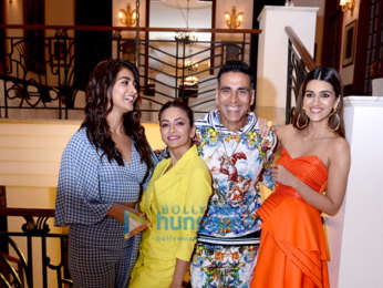 Photos: Akshay Kumar, Pooja Hegde, Kriti Kharbanda, Kriti Sanon and Bobby Deol snapped promoting their film Housefull 4 in Delhi