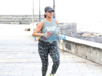 Photos: Neha Dhupia spotted at Bandstand in Bandra