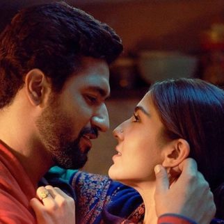 Sara Ali Khan and Vicky Kaushal share a romantic still from their film as they wrap up the shoot of Laxman Utekar's directorial