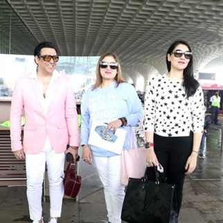 Spotted: Govinda with his wife and daughter at airport