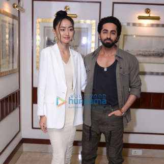 Photos: Ayushmann Khurrana and Andrea Kevichusa snapped during the promotions of Anek in Delhi