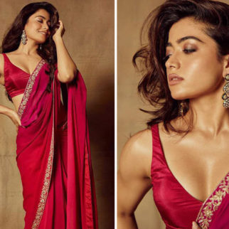 Rashmika Mandanna is a desi girl in a beautiful dual toned pink saree, poses for Umang 2022