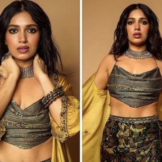 Bhumi Pednekar looks bewitching in backless scarf top, body-con skirt and cape jacket worth Rs.27K for Raksha Bandhan promotions