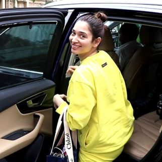 Tamannaah Bhatia waves at paps in matching yellow outfit