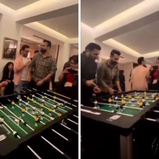 Ranveer Singh joins for a foosball game with Fatima Sana Shaikh at the after party of Laal Singh Chaddha premiere in Aamir Khan’s residence