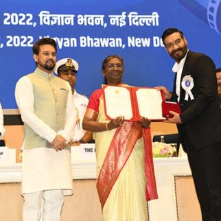 Ajay Devgn attends the prestigious 68th National Awards ceremony; receives the award from honourable President of India, Smt. Droupadi Murmu