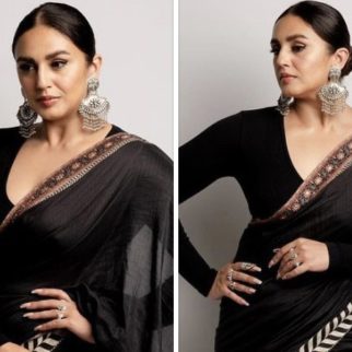 Huma Qureshi keeps it regal in a black saree worth Rs.37K from JJ Valaya's designer label at Lokmat Most Stylish Awards