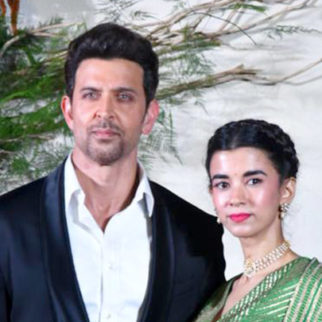 Hrithik Roshan and Saba Azad pose together for paps at Richa And Ali’s reception
